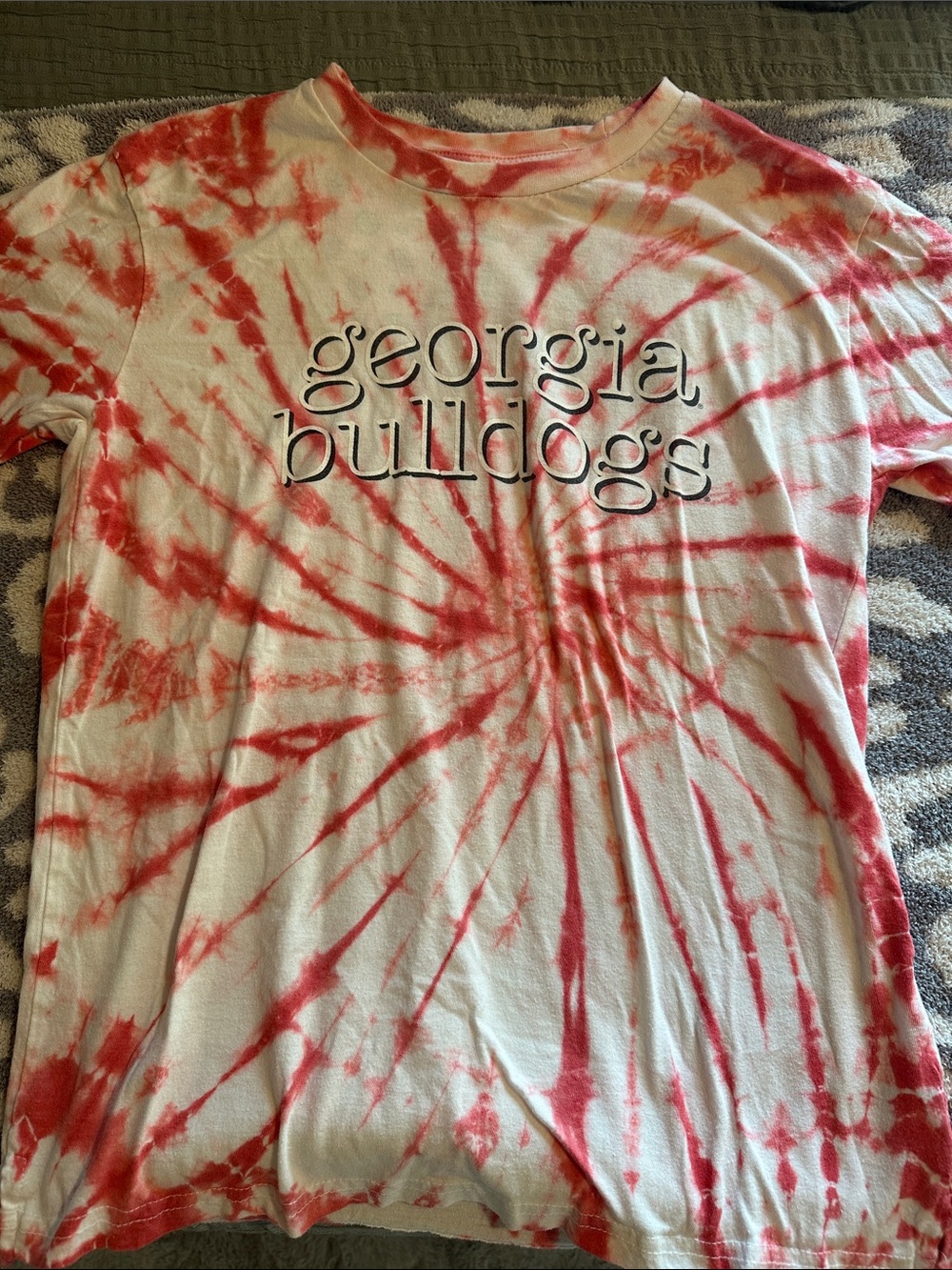 Georgia Bulldogs Red Tie-Dye Short Sleeve Tee